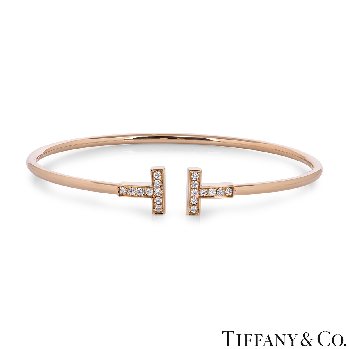 Tiffany & Co. Rose Gold Tiffany T Diamond Bracelet | Rich Diamonds